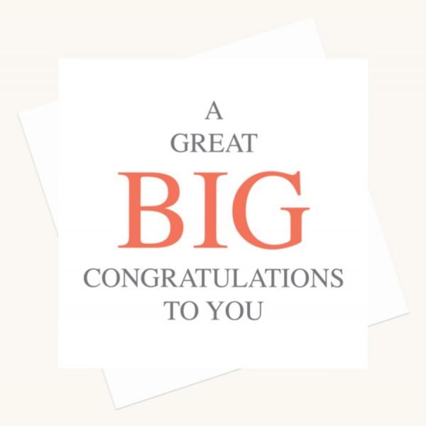 congratulations greeting card bold lettering