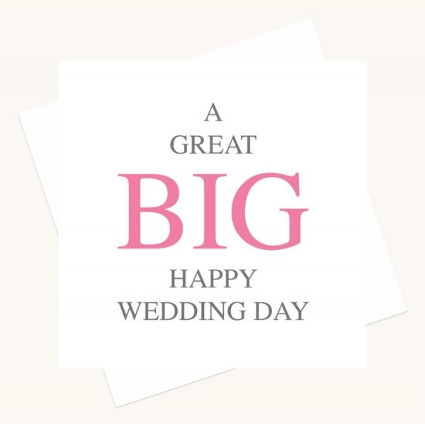 happy wedding day greeting card bold lettering