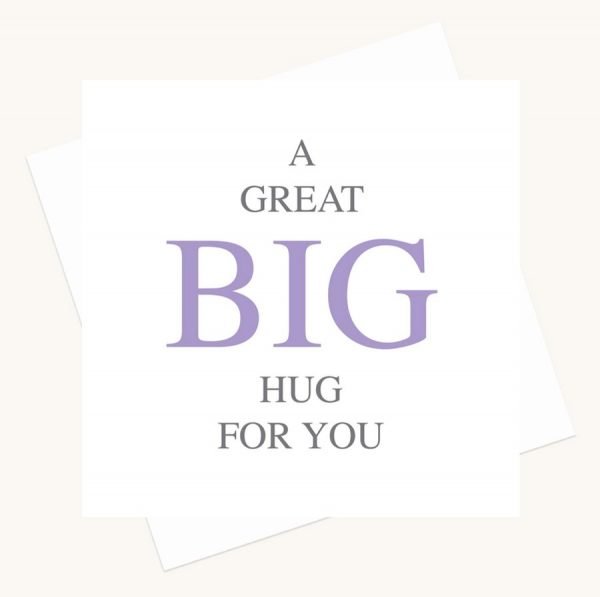 hug for you greeting card bold lettering