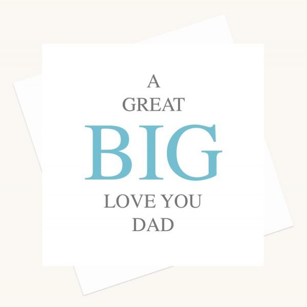 love you dad greeting card bold lettering