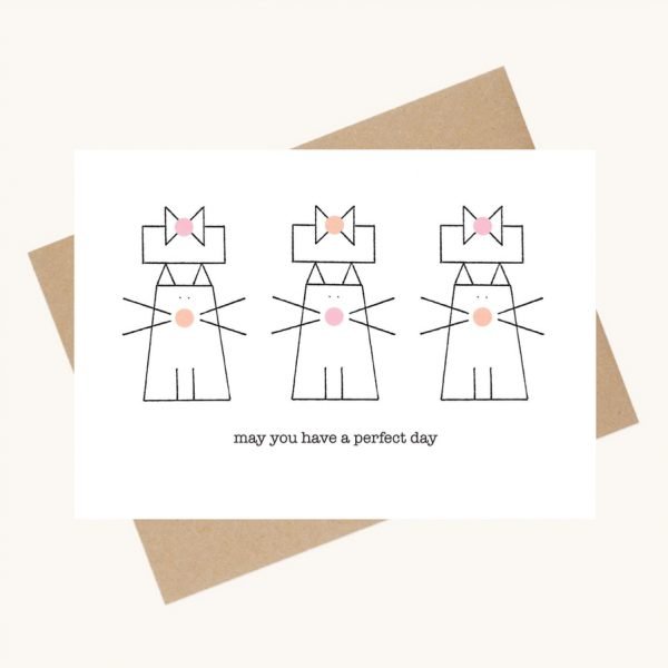 dotty message greeting card cats with presents