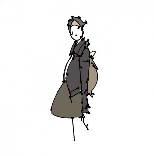 fashion illustration figure girl leather jacket
