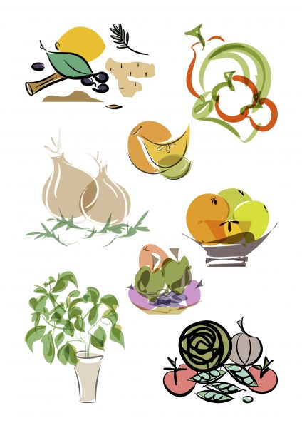 fruits vegetables botanicals illustration series lucy monkman